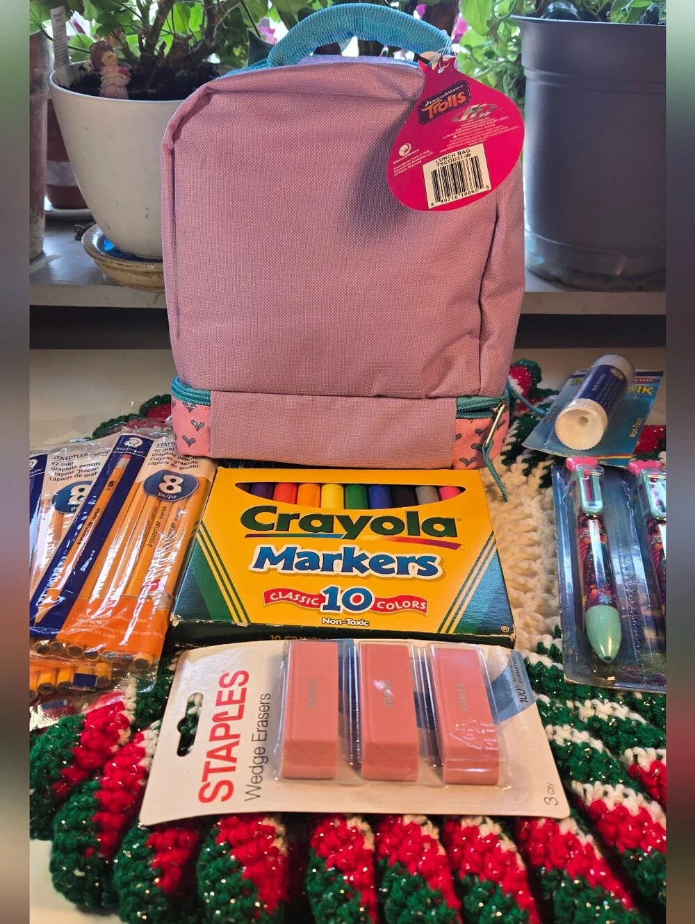 Dreamworks Troll's Lunchbox with School Supplies Markers & Pencils Bundle